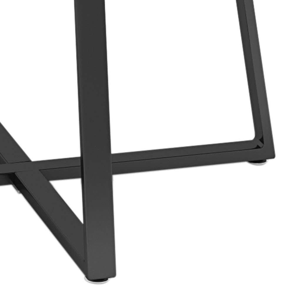 Round Dining Table 90cm Metal Based Glass Coffee Table
