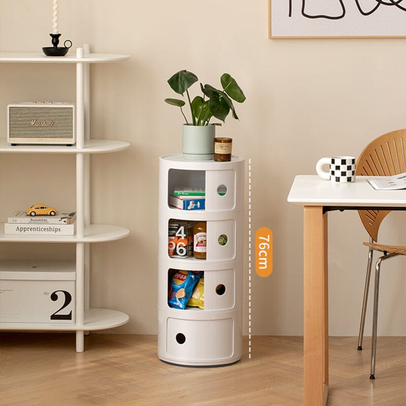 76cm Height Cylindrical 4-Tier Plastic Storage Drawer Unit