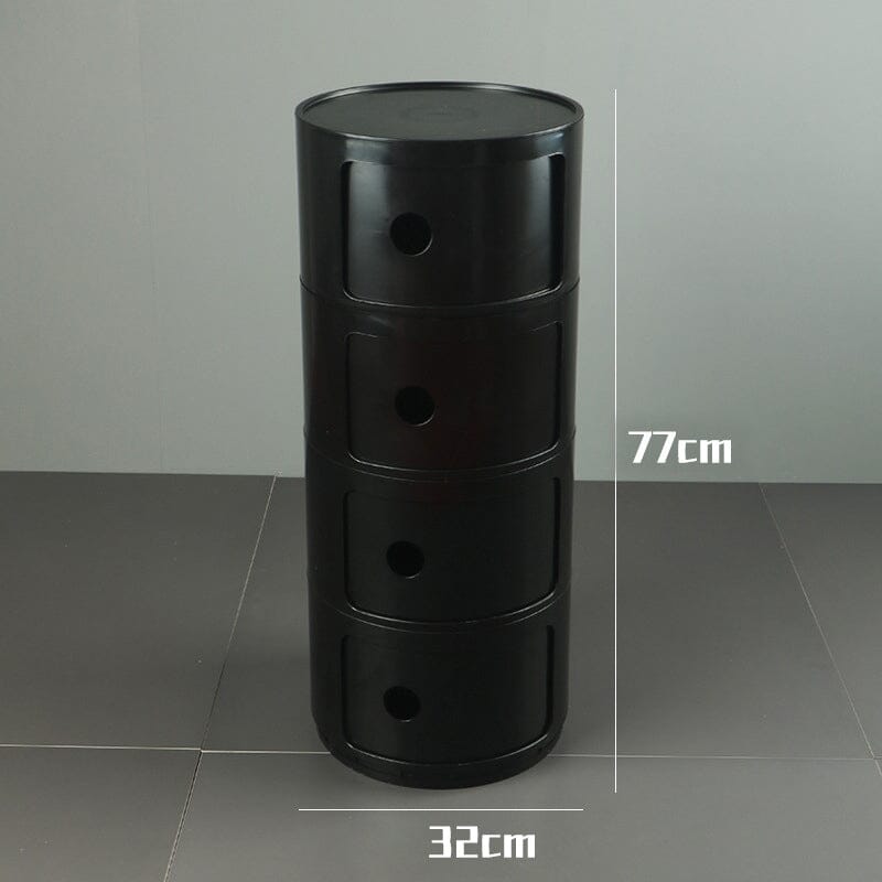 76cm Height Cylindrical 4-Tier Plastic Storage Drawer Unit