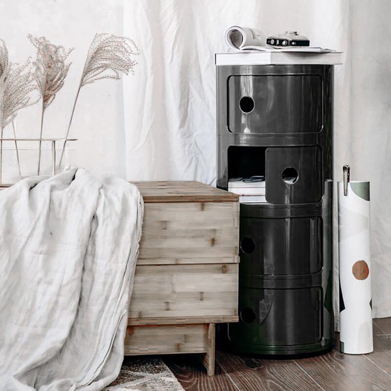 76cm Height Cylindrical 4-Tier Plastic Storage Drawer Unit