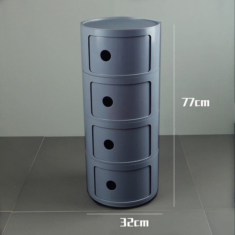 76cm Height Cylindrical 4-Tier Plastic Storage Drawer Unit