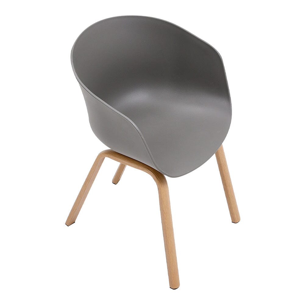 Modern Gray Plastic Chair with Heat Transfer-Printed Legs, Set of Four