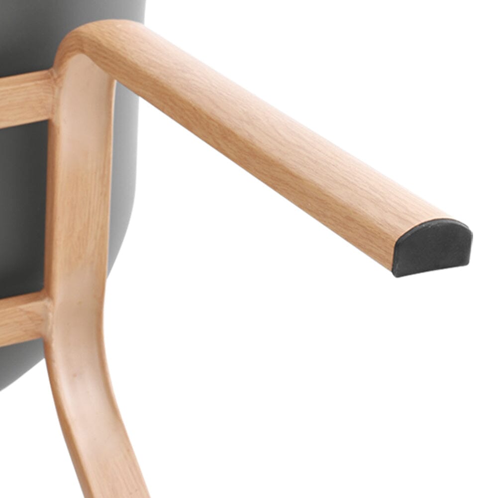 Modern Gray Plastic Chair with Heat Transfer-Printed Legs, Set of Four