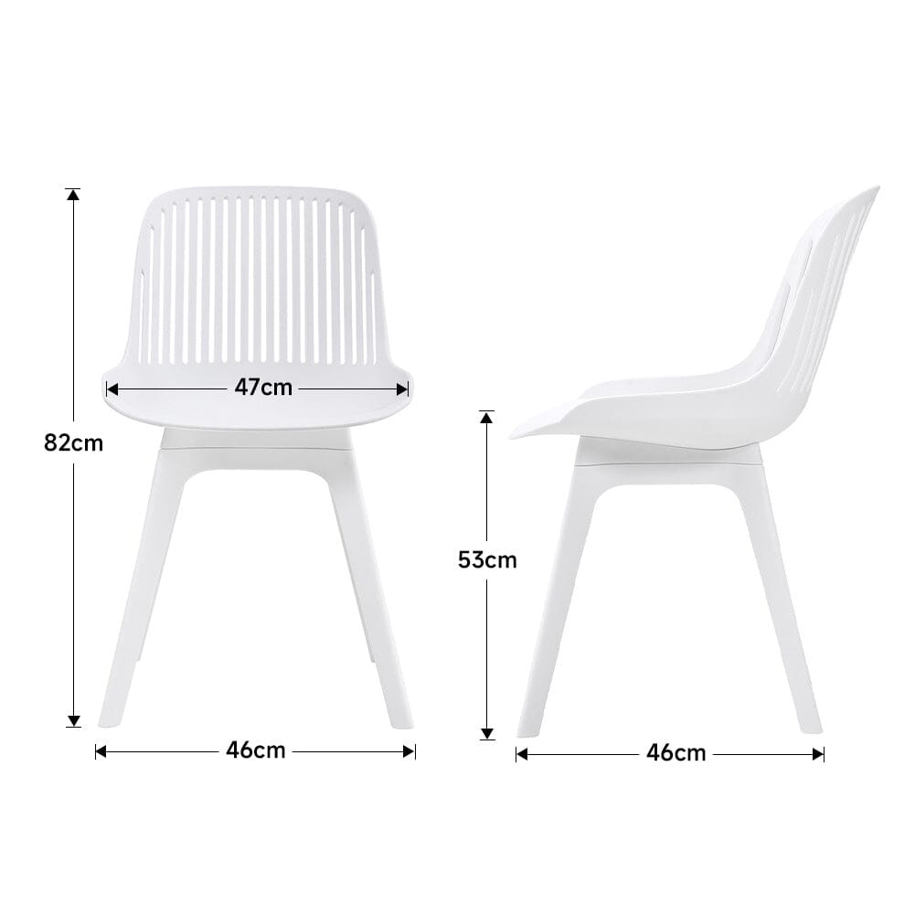 Classic White Plastic Chair, Set of Four, Durable and Lightweight