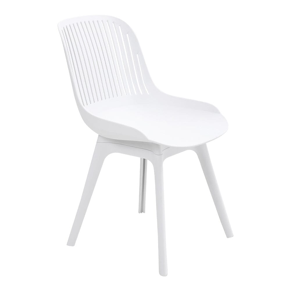 Classic White Plastic Chair, Set of Four, Durable and Lightweight