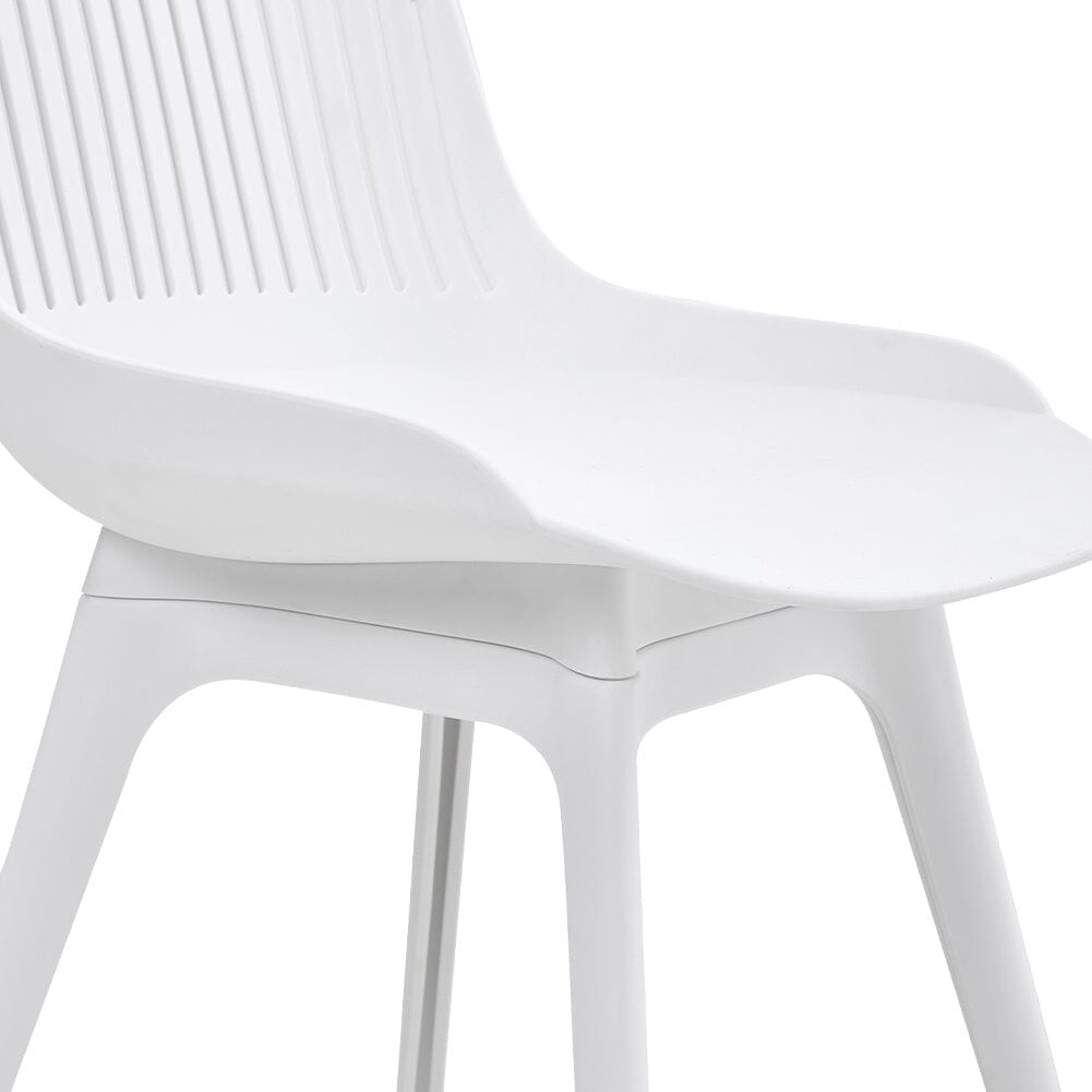 Classic White Plastic Chair, Set of Four, Durable and Lightweight