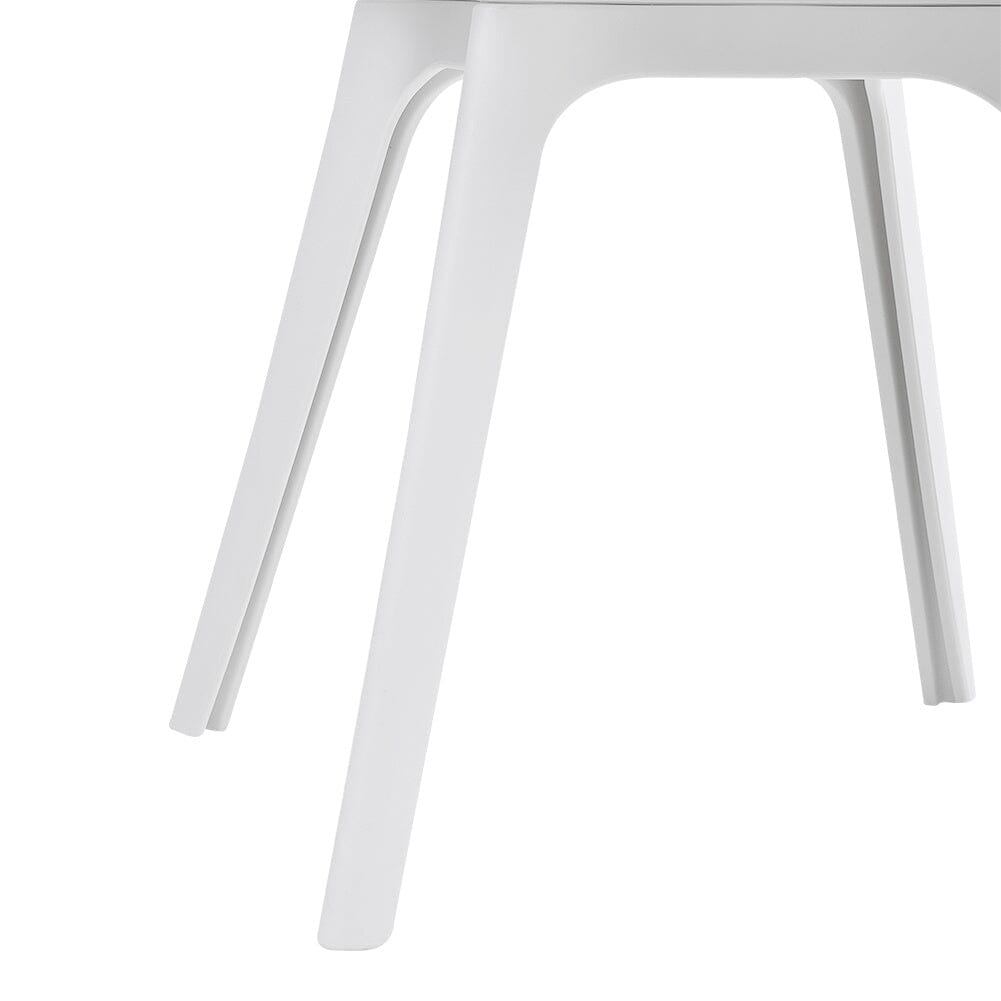 Classic White Plastic Chair, Set of Four, Durable and Lightweight