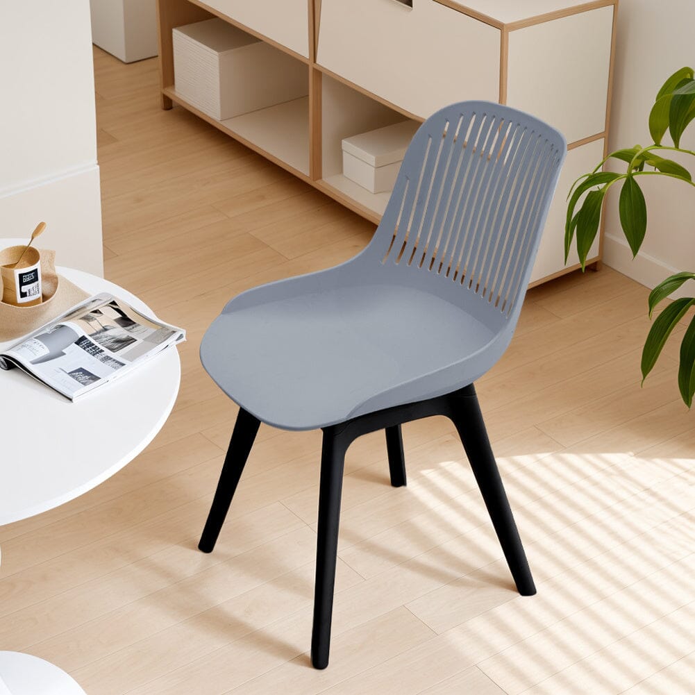 Classic White Plastic Chair, Set of Four, Durable and Lightweight
