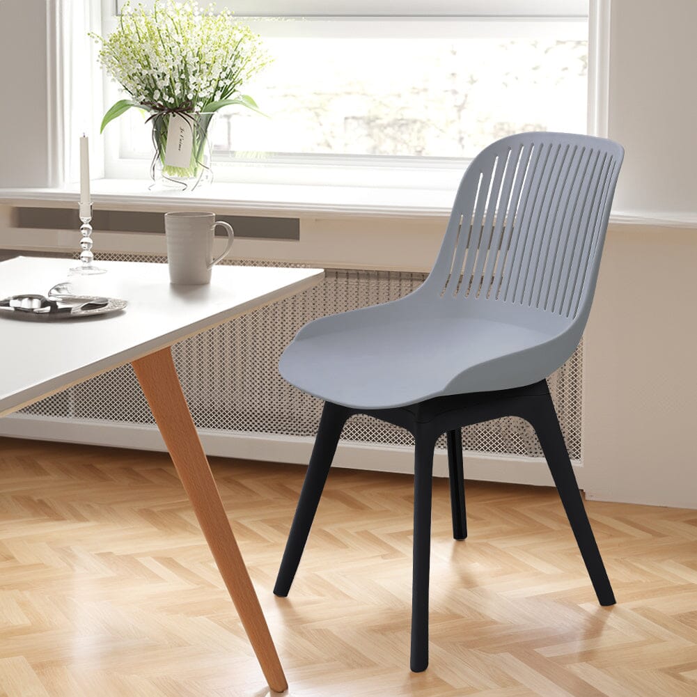 Classic White Plastic Chair, Set of Four, Durable and Lightweight
