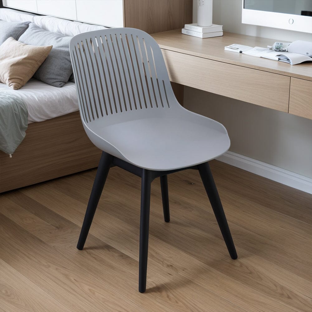 Classic White Plastic Chair, Set of Four, Durable and Lightweight