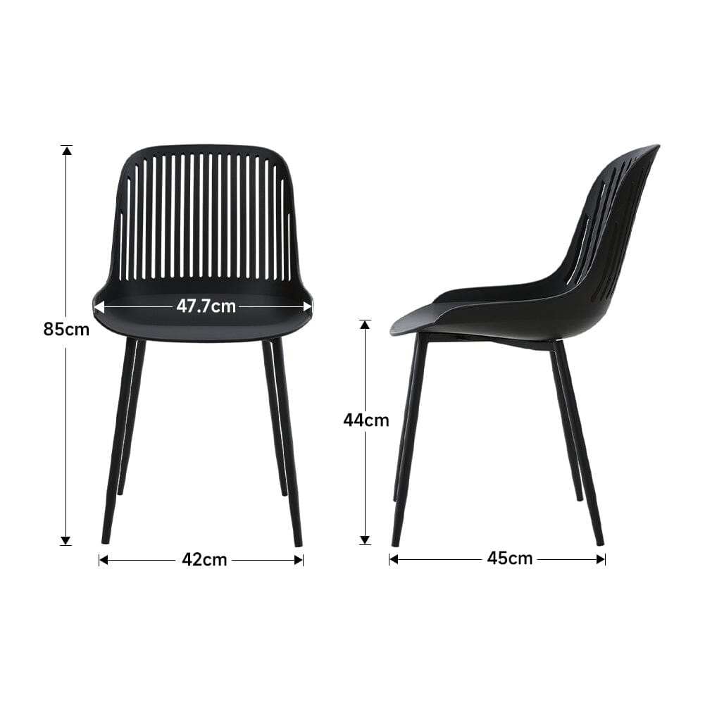 Classic White Plastic Chair, Set of Four, Durable and Lightweight