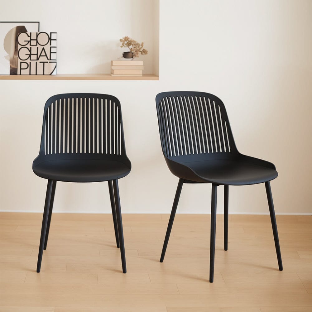 Classic White Plastic Chair, Set of Four, Durable and Lightweight