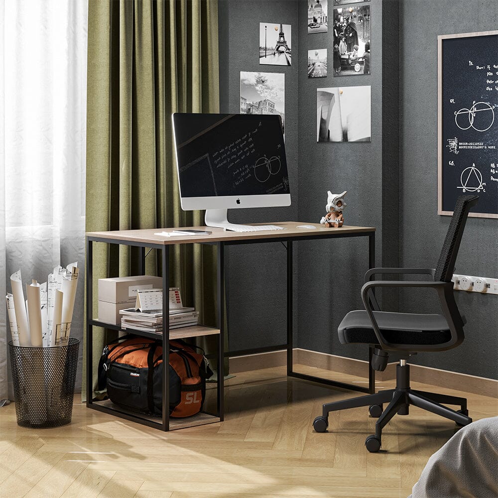 Wooden Office Study Desk with Shelves