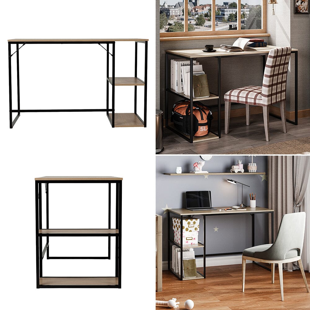 Wooden Office Study Desk with Shelves