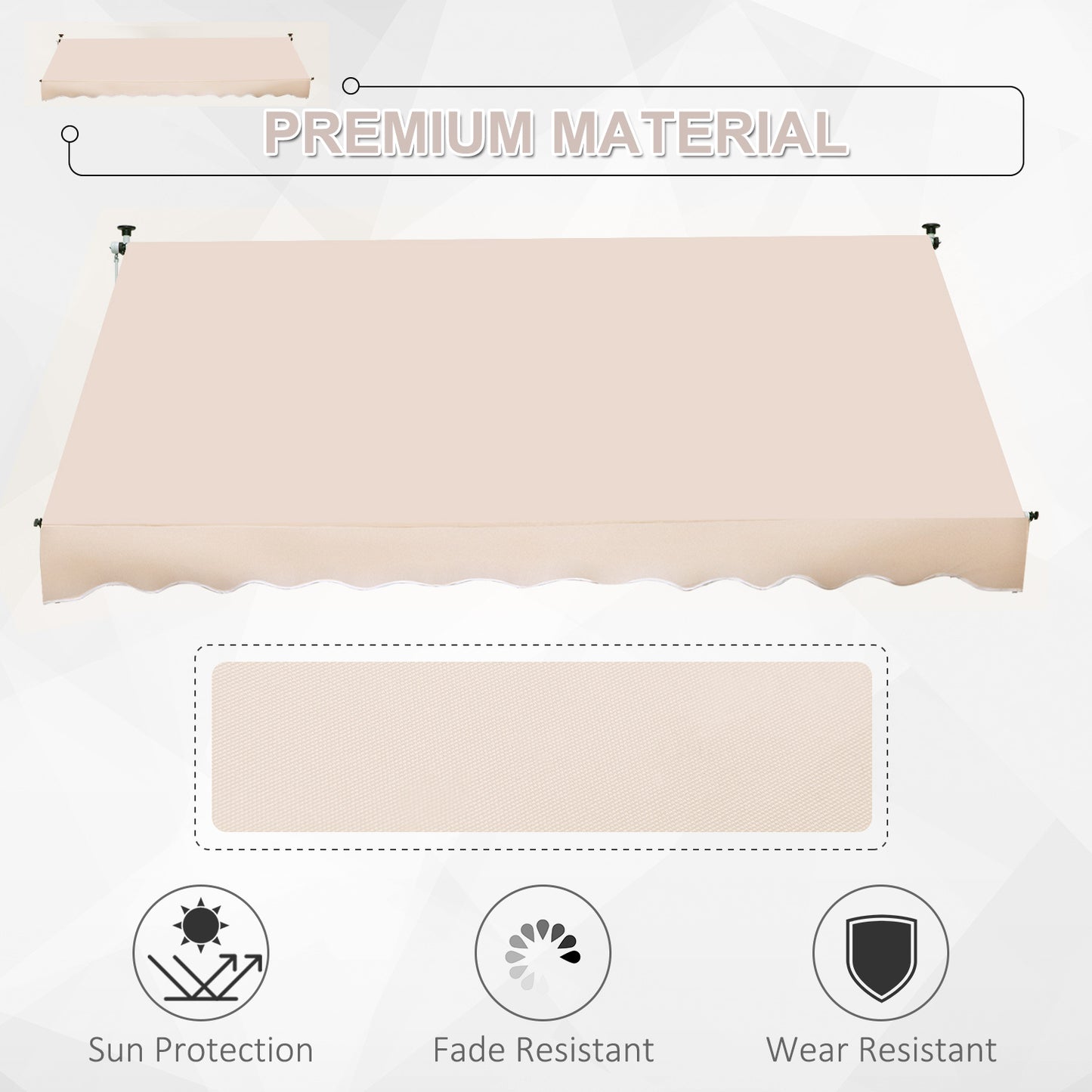 Outsunny 3x1.5m Adjustable Outdoor Aluminium Frame Awning Beige