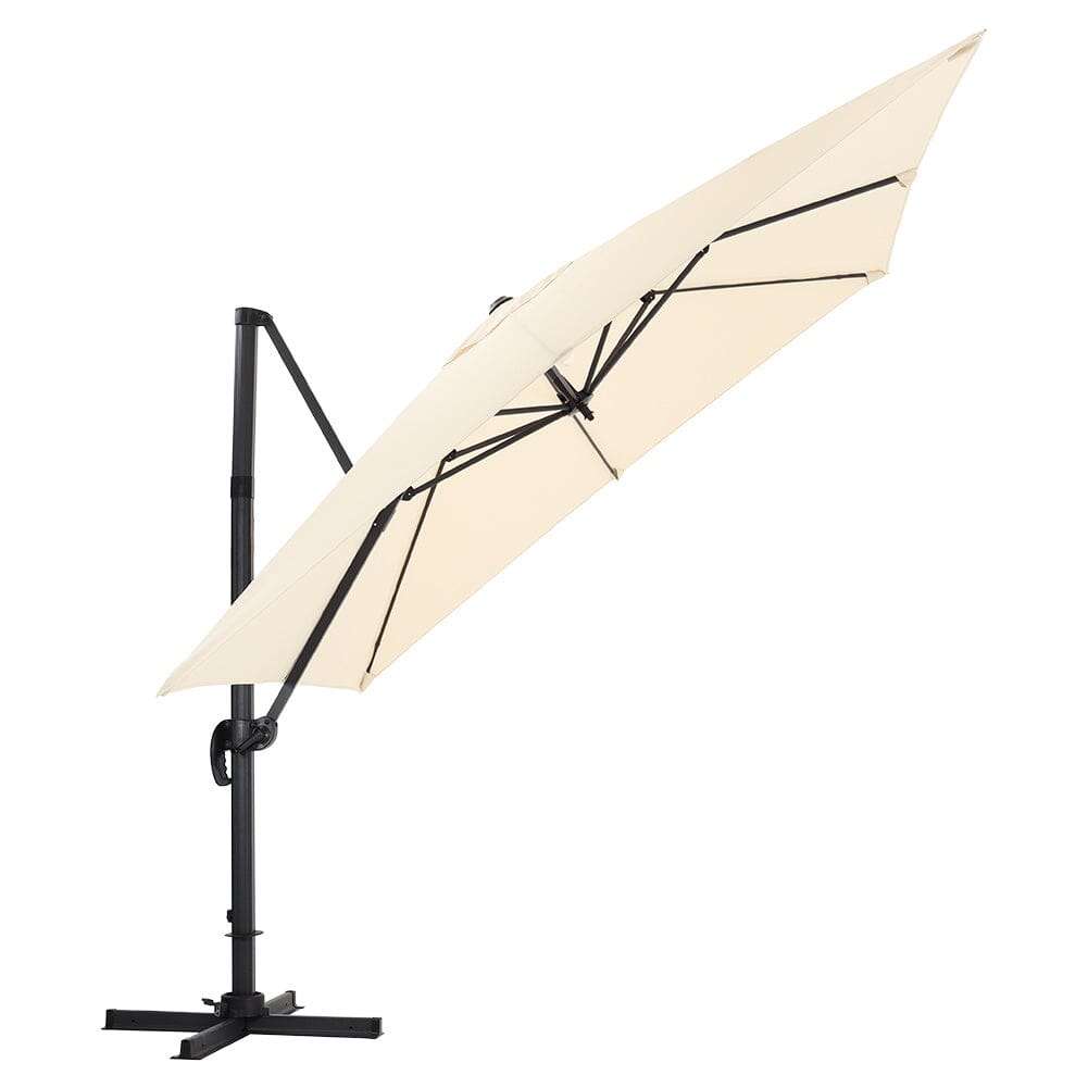 Jasnoszary 3 x 3 m kwadratowy parasol wspornikowy do ogrodu i na patio