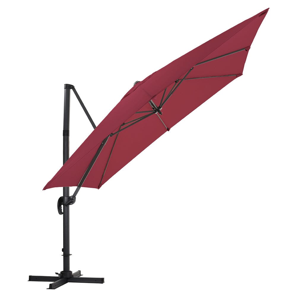 Jasnoszary 3 x 3 m kwadratowy parasol wspornikowy do ogrodu i na patio