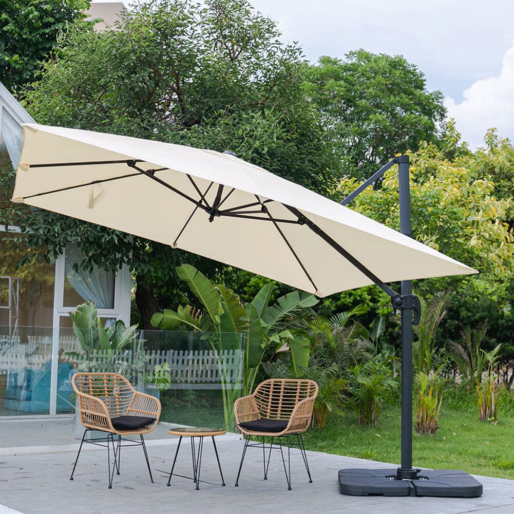 Jasnoszary 3 x 3 m kwadratowy parasol wspornikowy do ogrodu i na patio