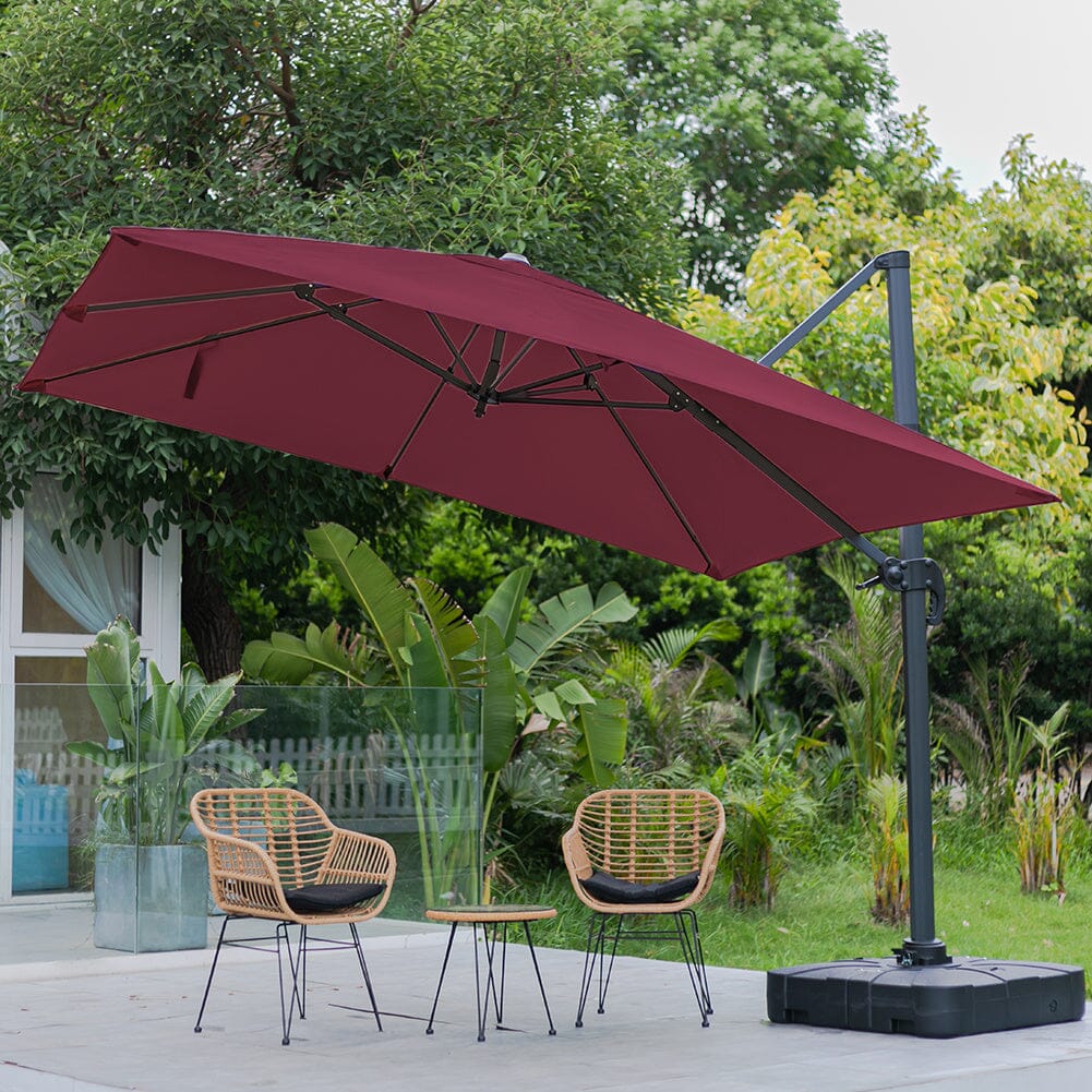 Jasnoszary 3 x 3 m kwadratowy parasol wspornikowy do ogrodu i na patio