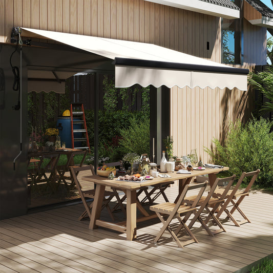 Outsunny Electric Awning with Remote Controller in Beige, image 2