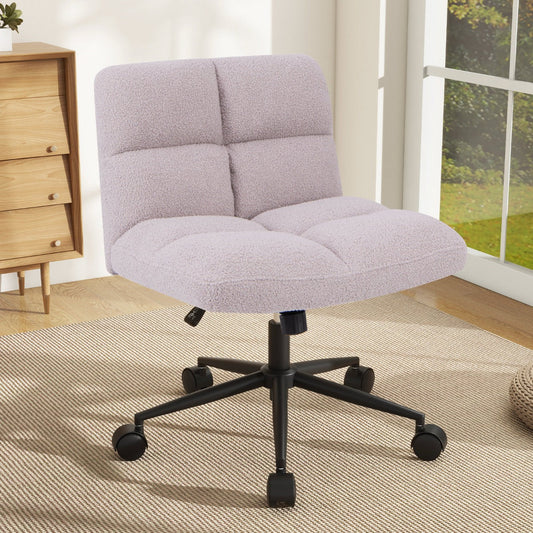 Modern Cross Legged Swivel Task Chair with Wheels-Grey
