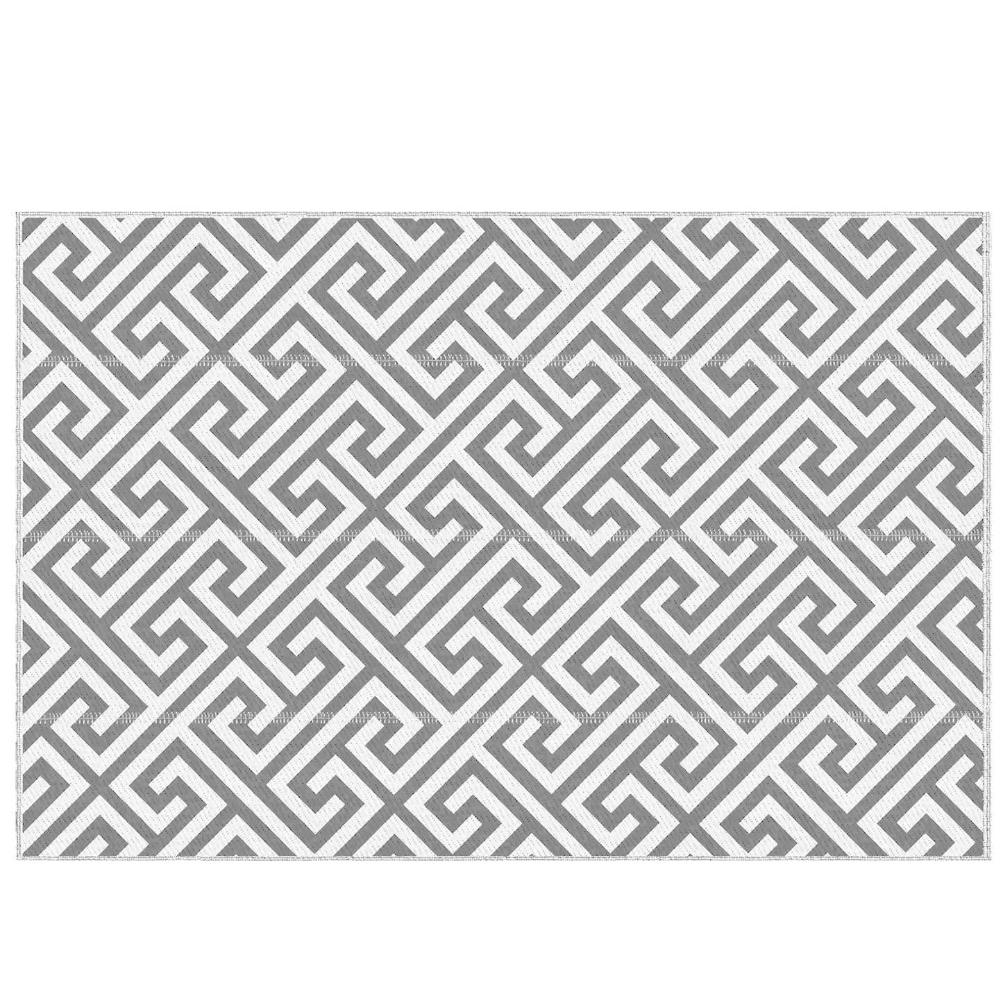 Outsunny Dywan Zewnętrzny Reversible Mat Plastikowy Dywan Słomiany Przenośny RV Camping Mata Ogrodowa Piknik Wewnątrz, 152x243 cm, Jasnoszary