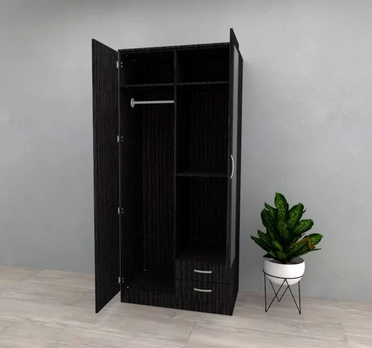 Wardrobe ROSE 2 Door Wardrobe Black Oak 90cm