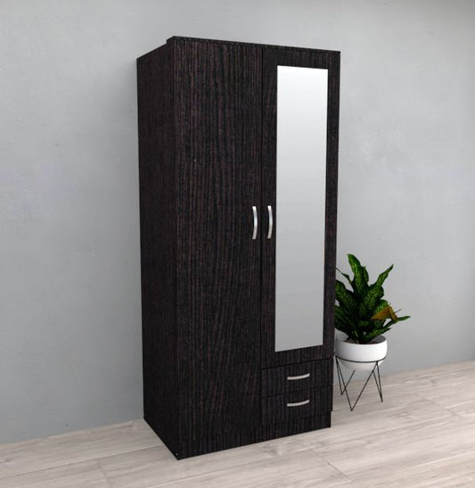 Wardrobe ROSE 2 Door Wardrobe Black Oak 90cm