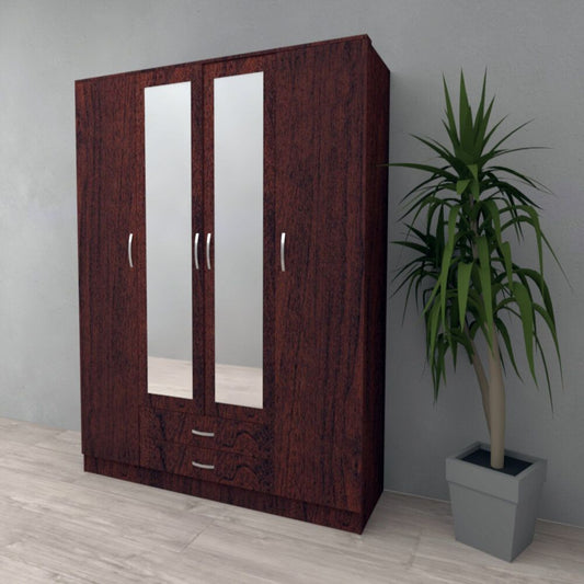 Wardrobe ROSE 4 Door Wardrobe Walnut 180cm