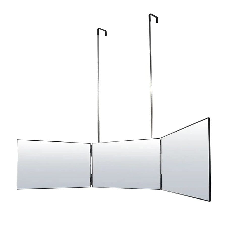 Foldable Tri-Fold Mirror with Extendable Adjustable Hanging Design for Makeup