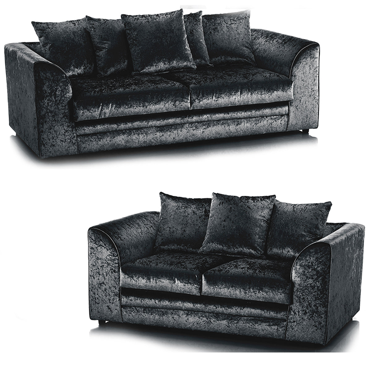 Arabia Crushed Velvet Corner Sofa - Silver, Black, Mink