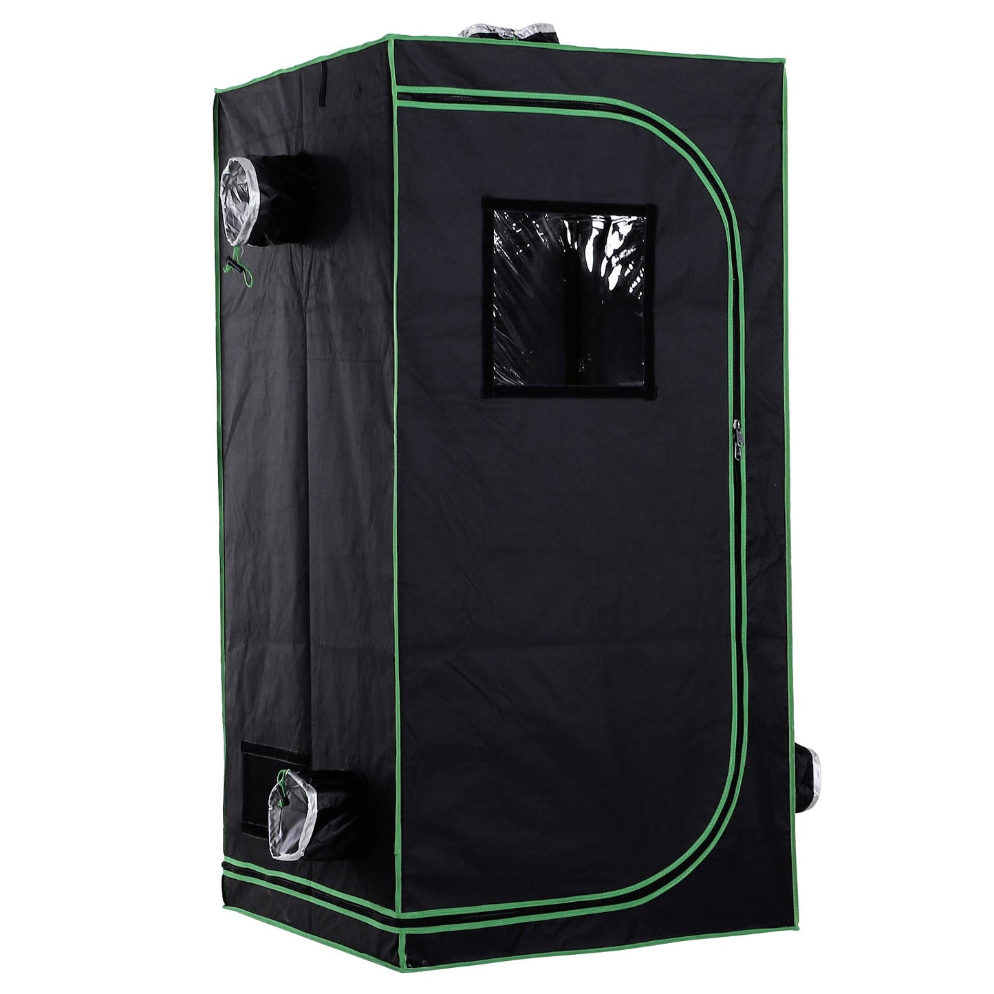 Outsunny Grow Tent odblaskowy Mylar Hydroponiczny z regulowanymi otworami wentylacyjnymi i tacką podłogową do uprawy roślin w pomieszczeniach, 80 x 80 x 160 cm (31,5" x 31,5" x 63")