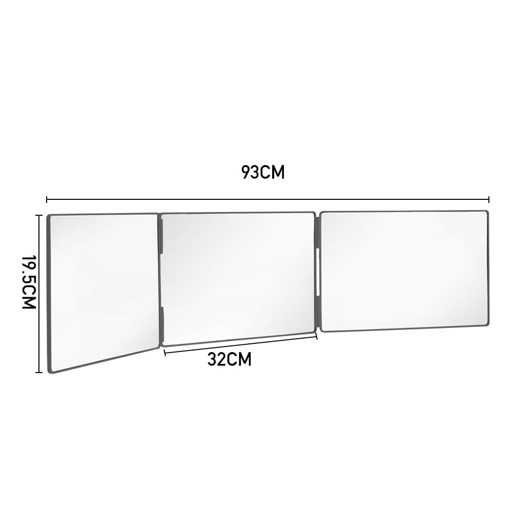 Foldable Tri-Fold Mirror with Extendable Adjustable Hanging Design for Makeup