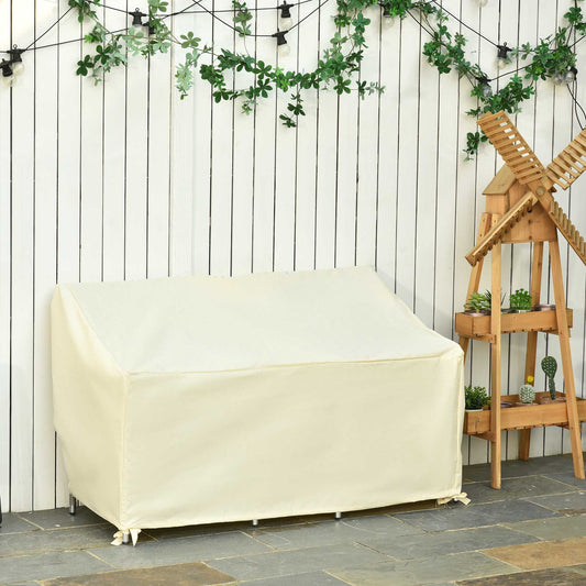 Outsunny 600D Oxford Cloth Furniture Cover, 2 Seater Sofa Protector for Garden Patio, Outdoor, Waterproof, Beige, 140L x 84W x 56/94H cm