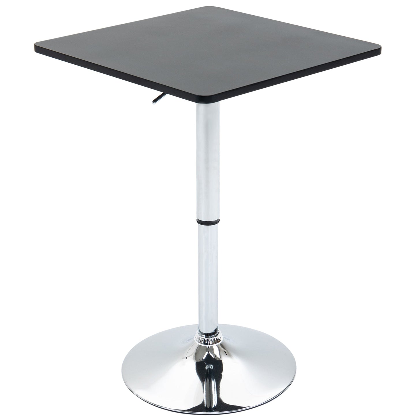 HOMCOM Modern Height Adjustable Counter Bar Table with 360¡ Swivel Tabletop and Electroplating Metal Base, Pub Desk for Living Room, Kitchen, Restaurant, Pub, Black and Silver
