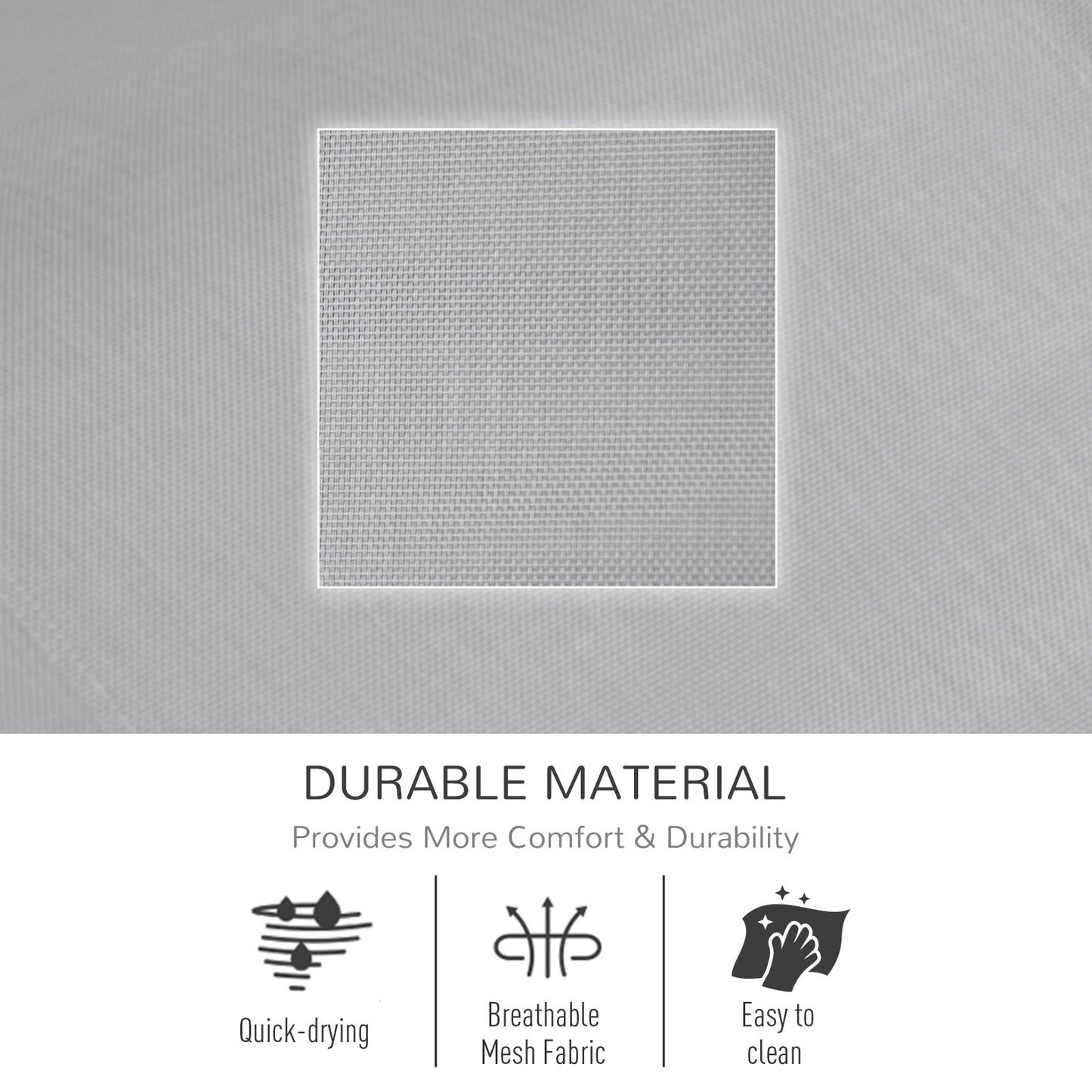 كرسي هزاز للحديقة الخارجية من Outsunny مكون من قطعتين، كرسي هزاز للاسترخاء في الفناء مع نسيج شبكي قابل للتنفس، وسادة مسند رأس قابلة للإزالة، مسند ذراع، حقيبة تخزين جانبية، رمادي