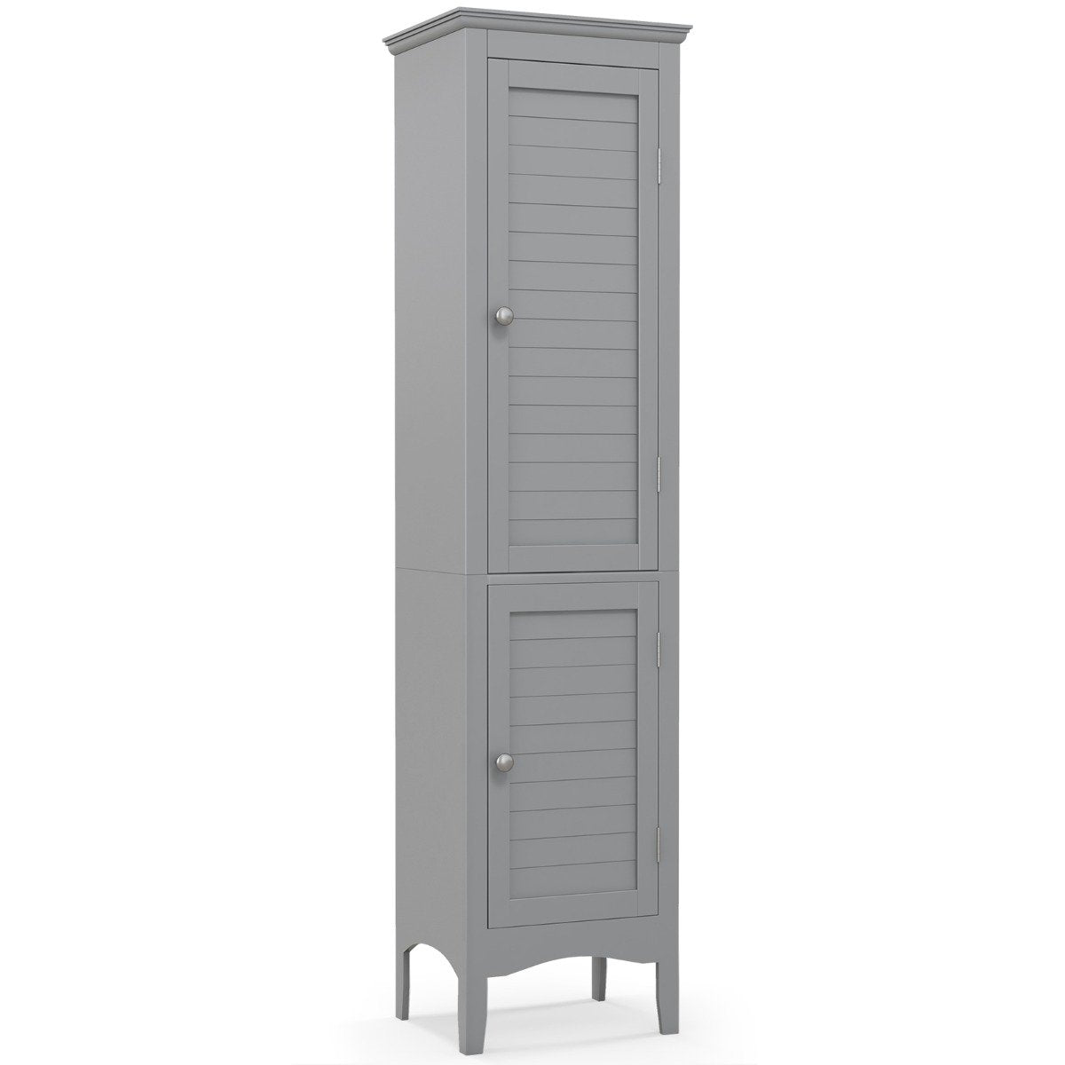 Tall Narrow Bathroom Cabinet-Grey