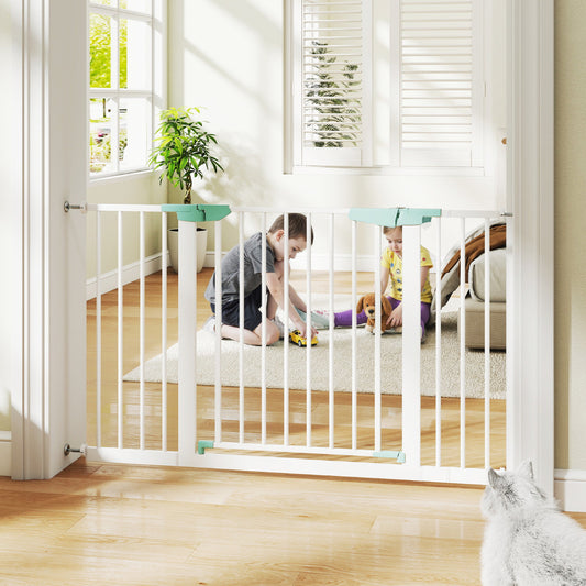 Wide Baby Safety Gate Fits 80-123 CM Openings-White