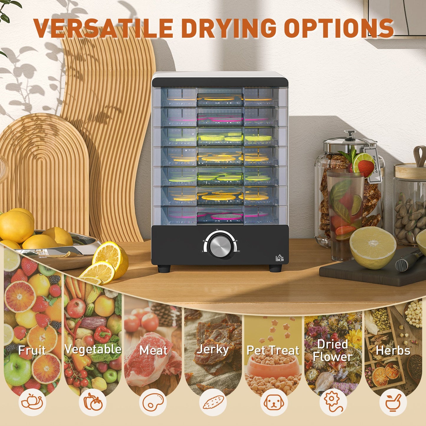 HOMCOM Seven Tray, Food Dehydrator - White