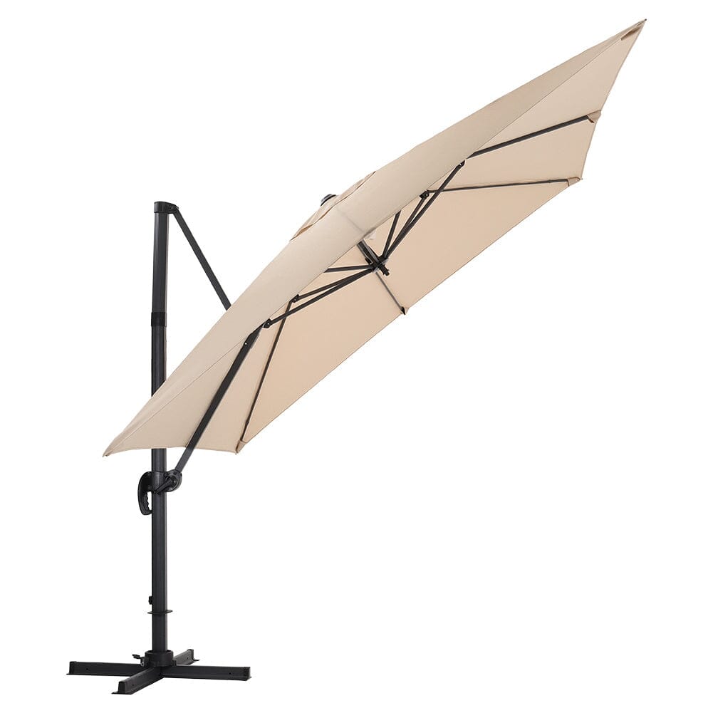Jasnoszary 3 x 3 m kwadratowy parasol wspornikowy do ogrodu i na patio