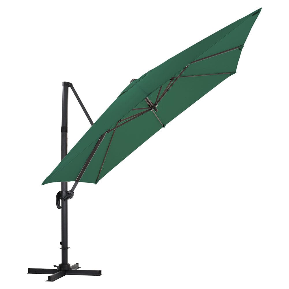 Jasnoszary 3 x 3 m kwadratowy parasol wspornikowy do ogrodu i na patio