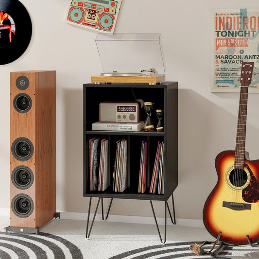 3-Tier Record Player Stand in Black, image 2