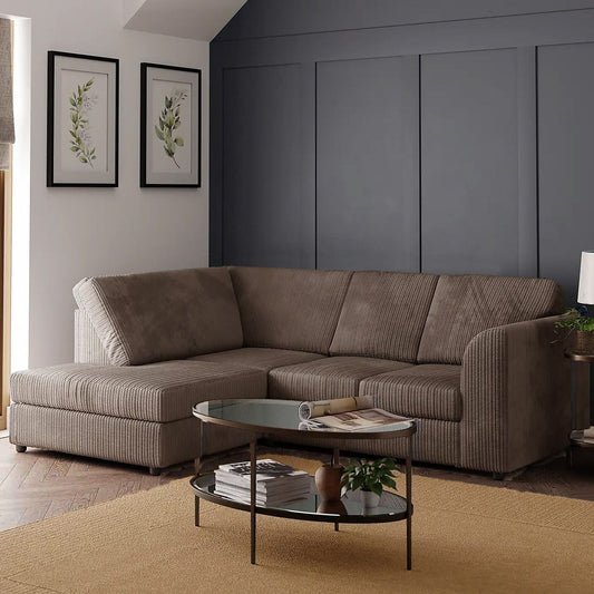 Blake Full Back Coffee Jumbo Cord Corner Sofa - Right and Left Arm - Available in Other Colours