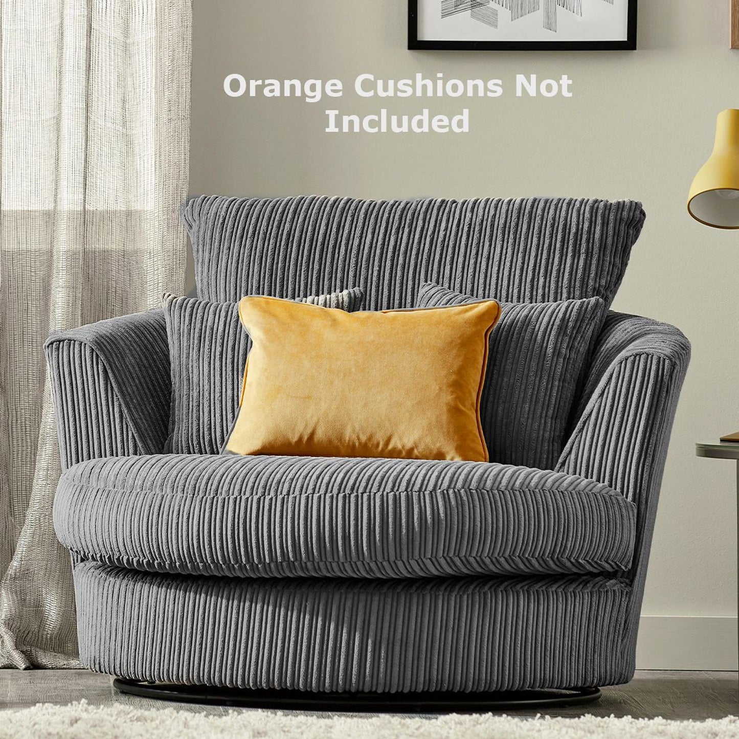 Sofa narożna Blake Full Back Silver Jumbo Cord - lewy i prawy podłokietnik - dostępna w innych kolorach