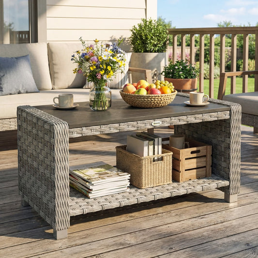 Outsunny Outdoor Side Table in Grey, image 2