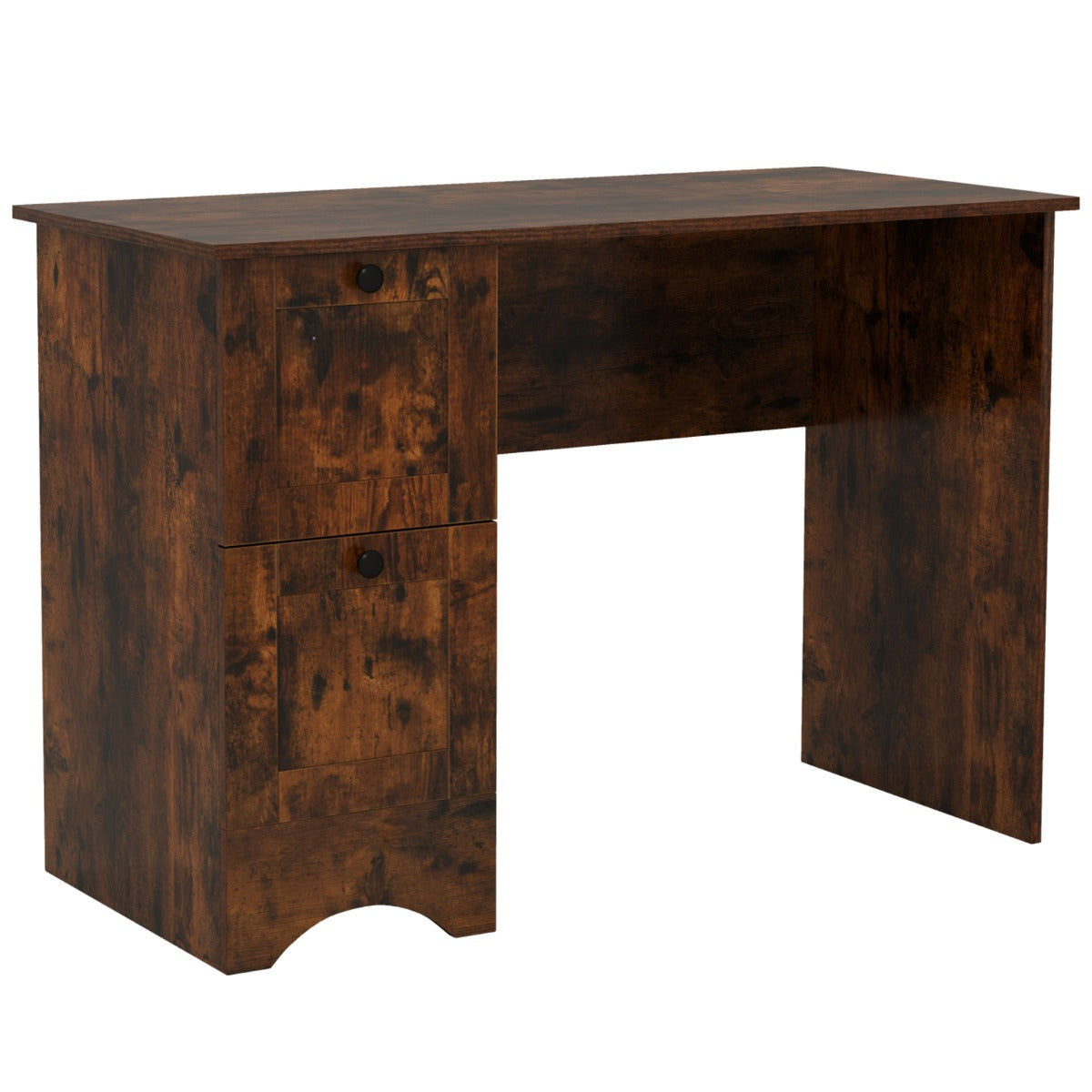 Home Office Writing Desk with 2 Drawers-Rustic Brown