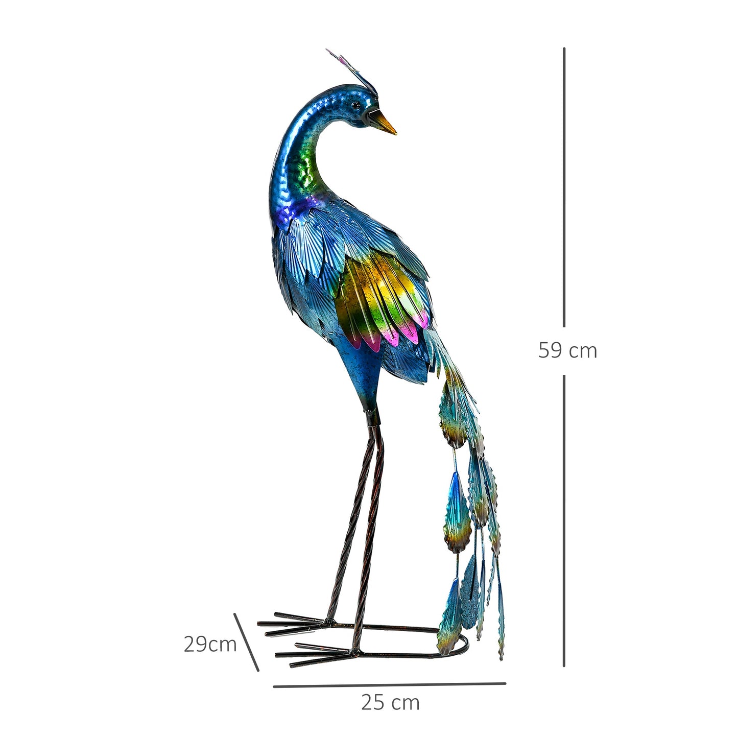 Outsunny Steel Peacock Garden Statue Dekoracja Prezent