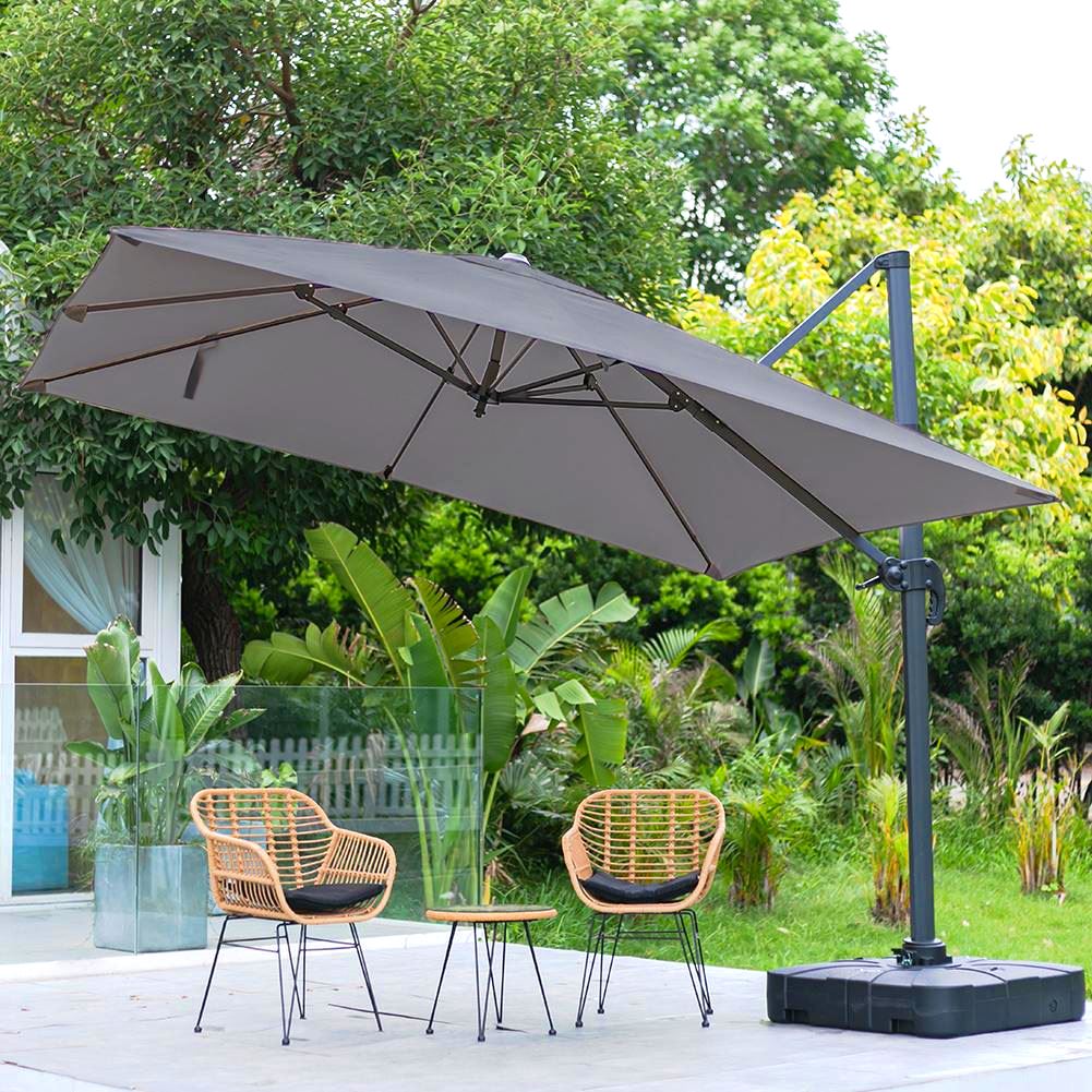 300cm Szeroki Parasol Ogrodowy Zewnętrzny Wiszący Parasol Odporny na UV i Wodoodporny na Patio