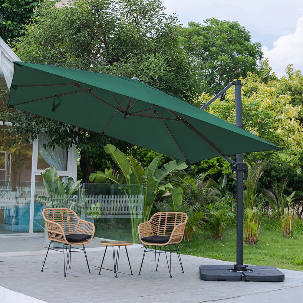 Jasnoszary 3 x 3 m kwadratowy parasol wspornikowy do ogrodu i na patio