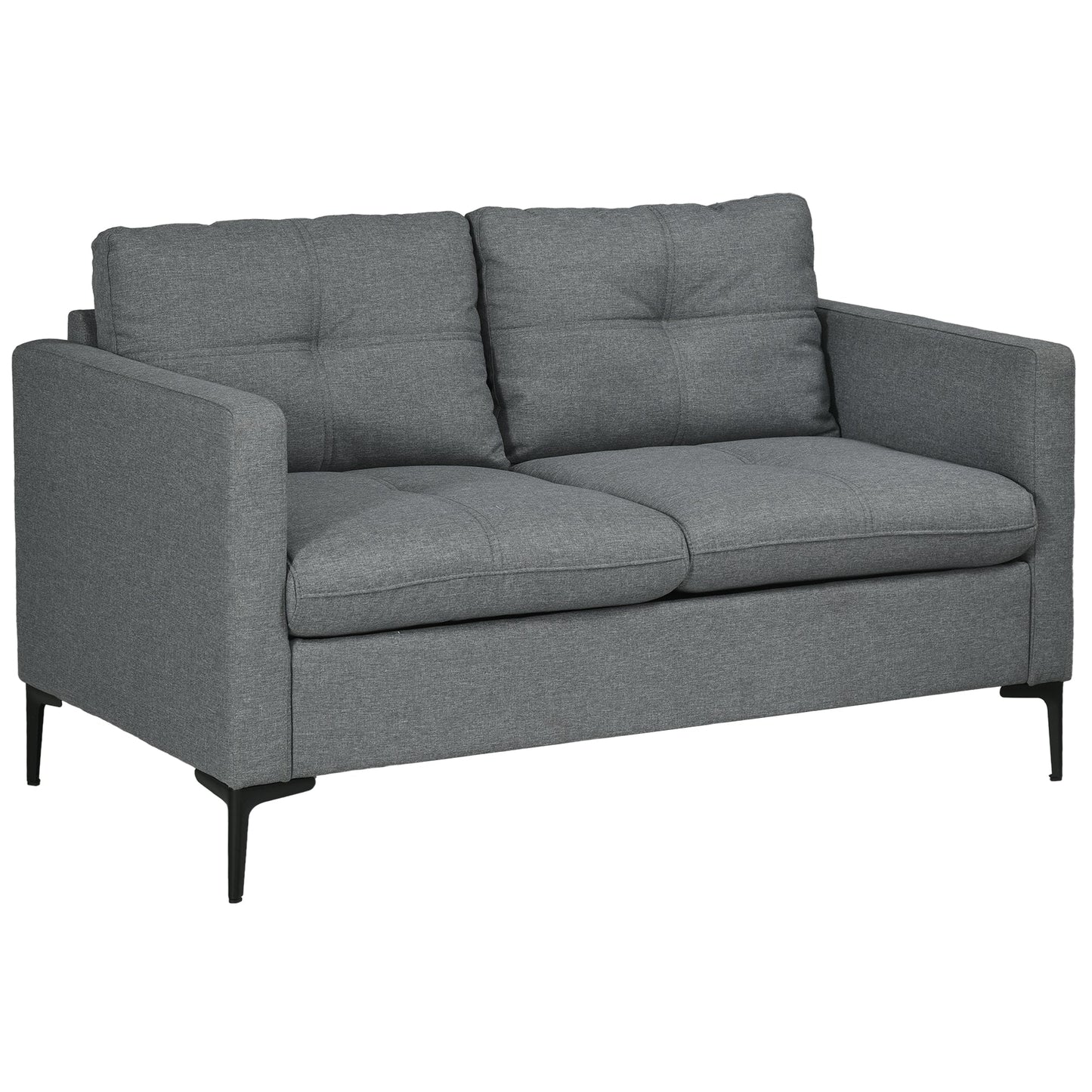 Sofa dwuosobowa HOMCOM ze stalowymi nogami - szara
